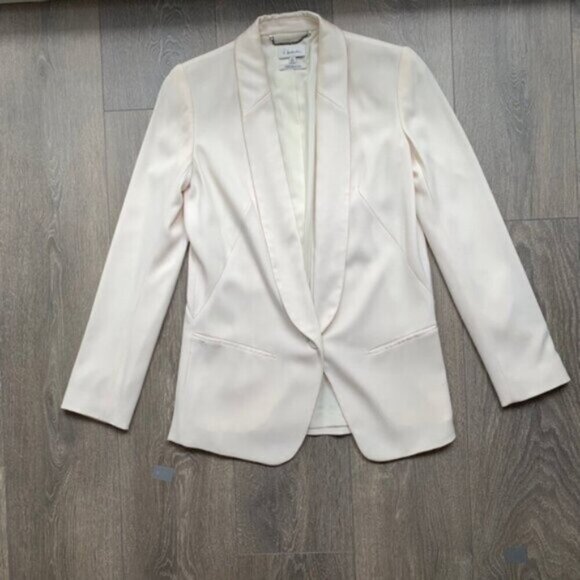 Aritzia Babaton Blazer Structured Jacket Single Button Shoulder pads Ivory 0 - Picture 4 of 16